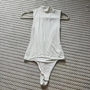 Good American White Turtleneck Bodysuit
